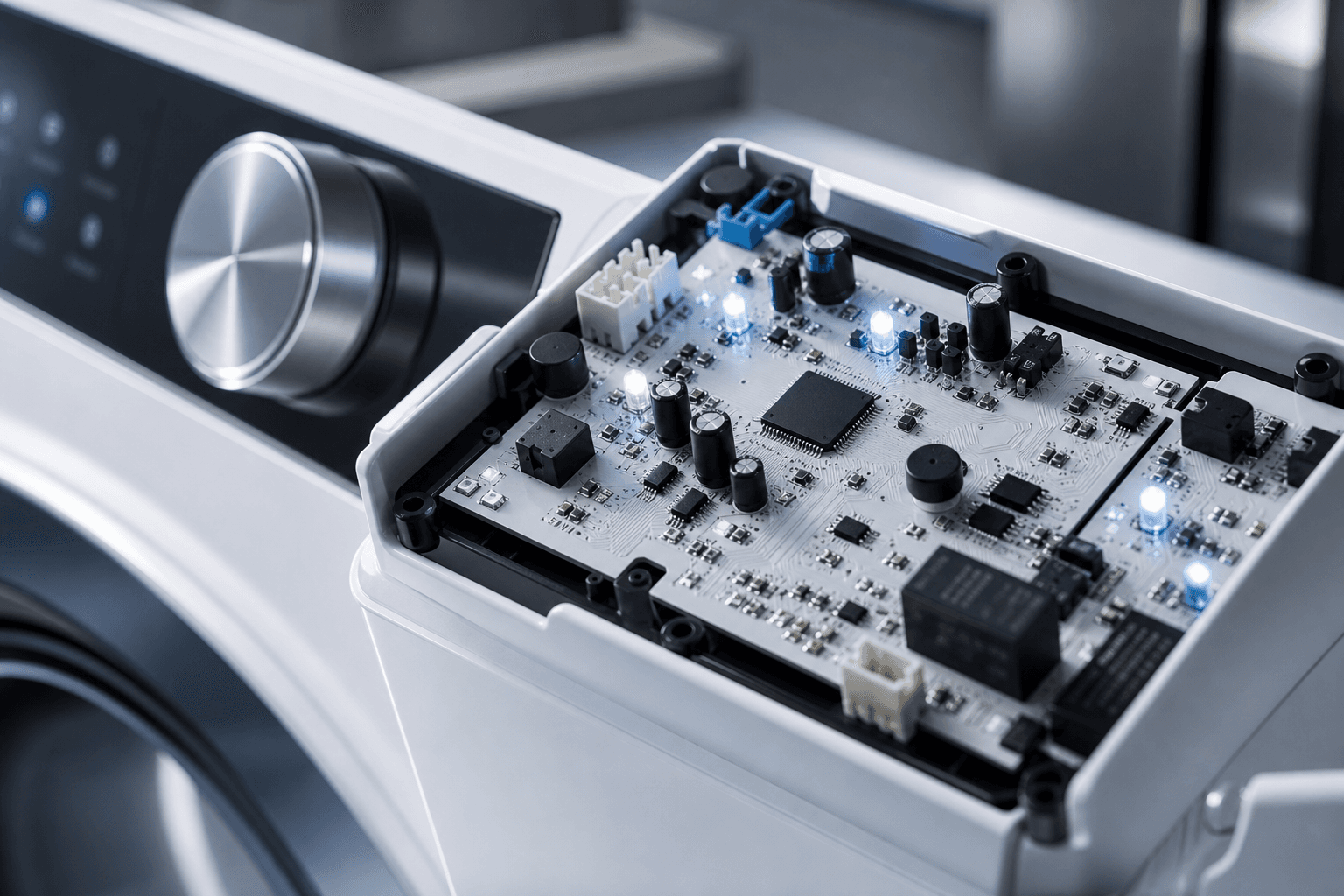 Black gold visual of infrared sensing components in appliance electronics